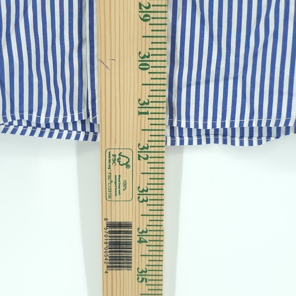 Ralph Lauren Shirt Mens Large Cotton Stretch Striped Button Up Red Pony - Picture 7 of 8